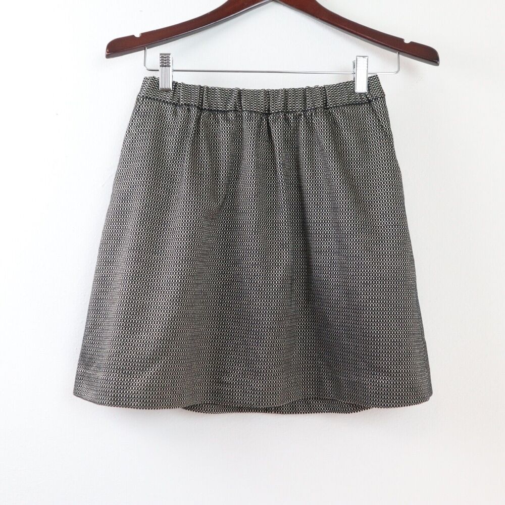 Madewell Size XS Jacquard Party Skirt Mini Black Gold B4915